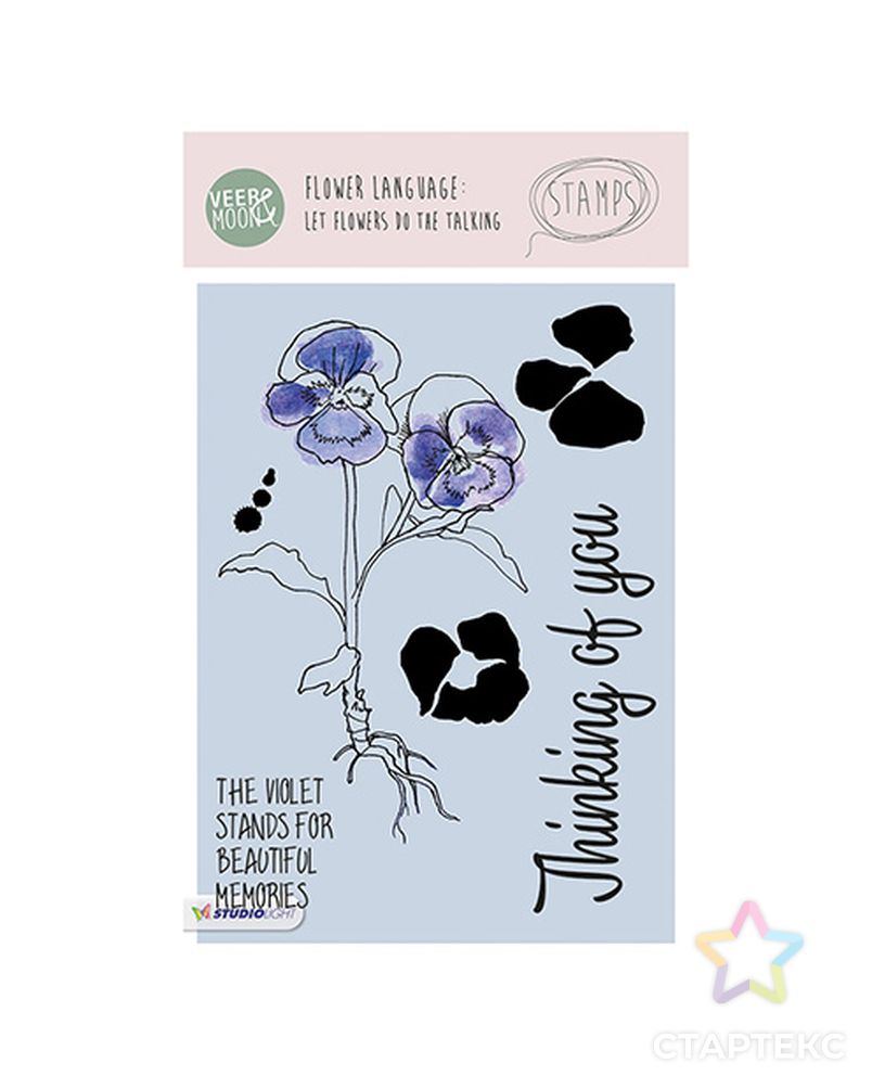 Набор прозрачных штампов Stamp Clear VEER & MOON "Язык цветов: Виола" арт. ГЕЛ-5084-1-ГЕЛ0128514 1