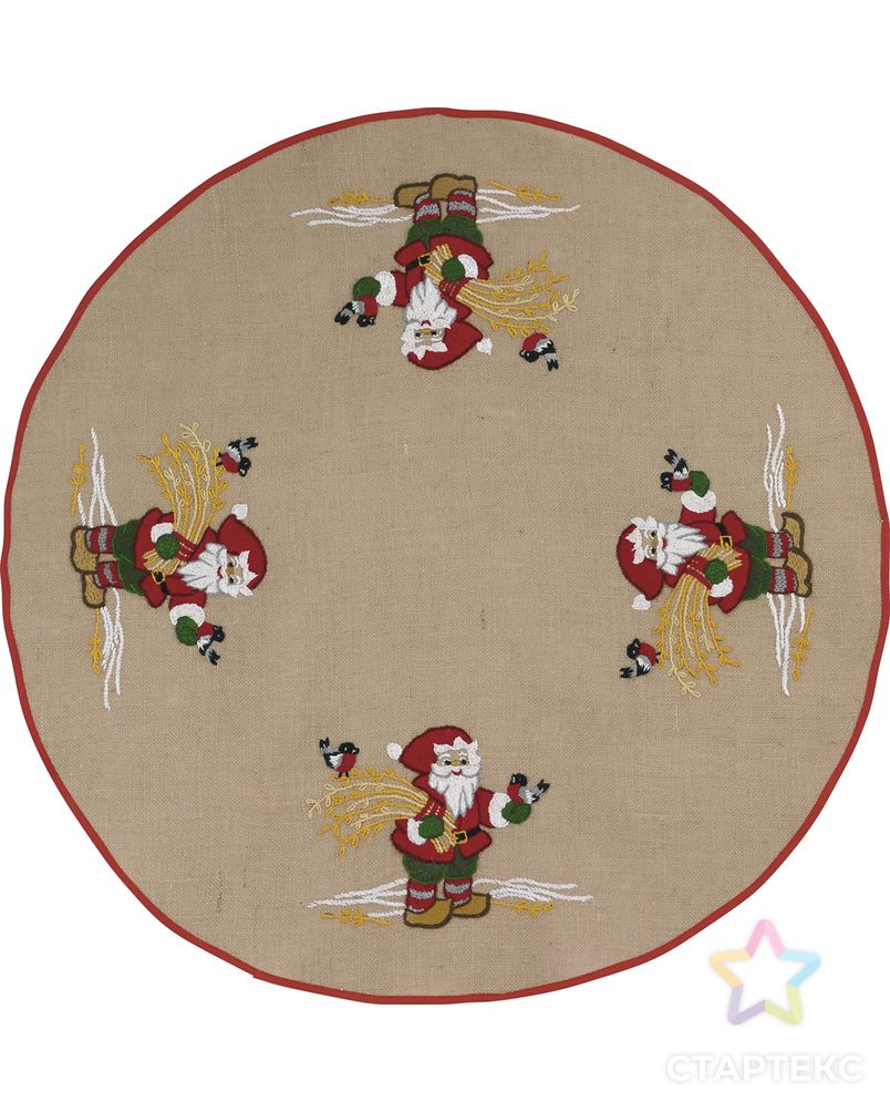 Набор для вышивания коврика под ёлку "Санта с птичками" арт. ГЕЛ-5501-1-ГЕЛ0108841 1