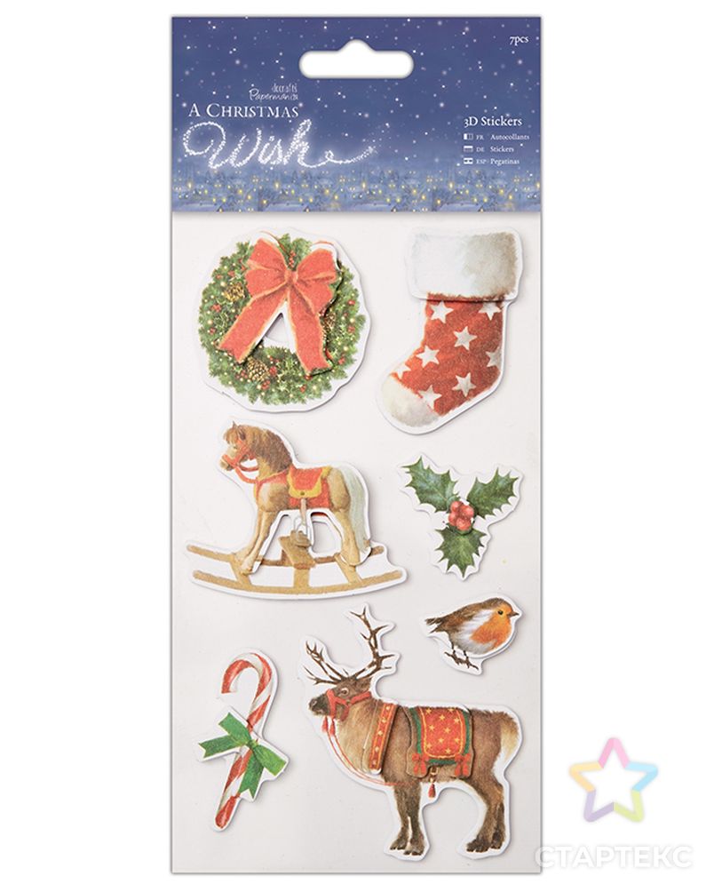 Набор стикеров 3D "A Christmas Wish" арт. ГЕЛ-6144-1-ГЕЛ0107144 1