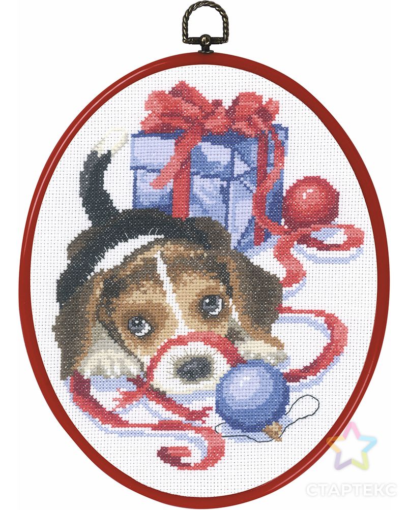 Набор для вышивания "Рождественский щенок" арт. ГЕЛ-6202-1-ГЕЛ0108831 1