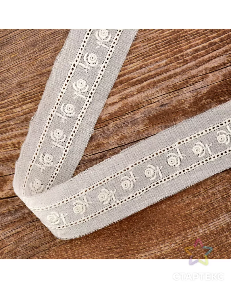 Шитье-вышивка на батисте ш.2,5см 13м арт. ГЕЛ-6563-1-ГЕЛ0119774 - рис. 1