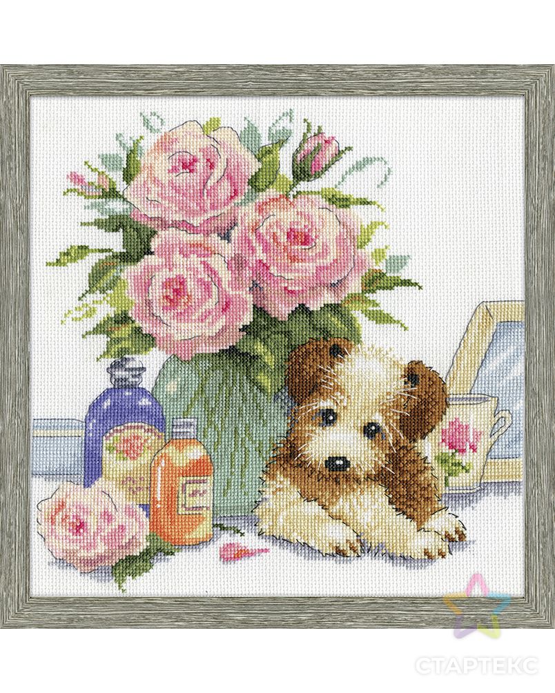 Набор для вышивания "Щенок с розами" арт. ГЕЛ-6768-1-ГЕЛ0163008 1