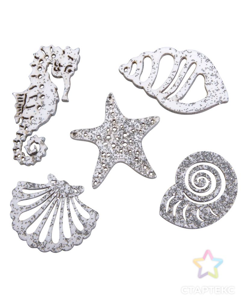 Набор декоративных элементов "Морской конек, звезда и ракушки" арт. ГЕЛ-7087-1-ГЕЛ0121298 1