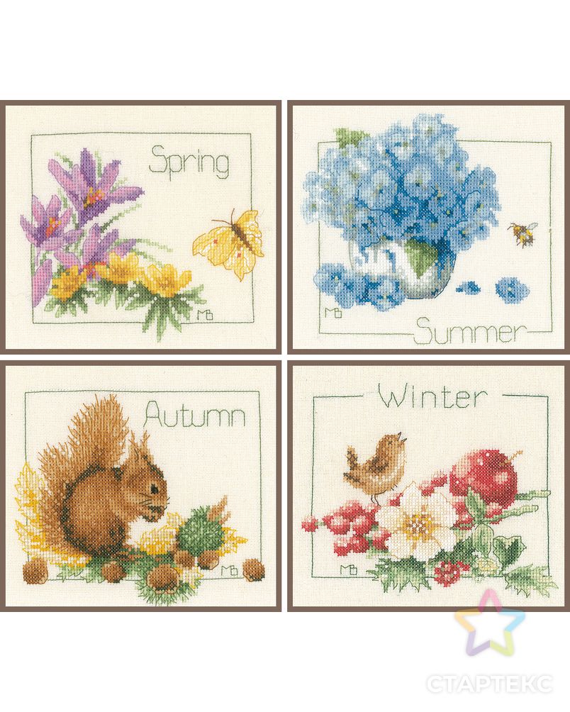 Набор для вышивания "4 Seasons set of 4" арт. ГЕЛ-9641-1-ГЕЛ0127845 1