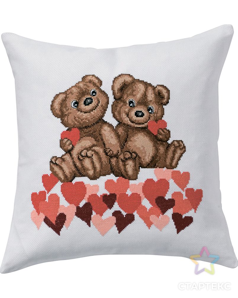 Набор для вышивания подушки "Мишки с сердечками" арт. ГЕЛ-10126-1-ГЕЛ0105737 1