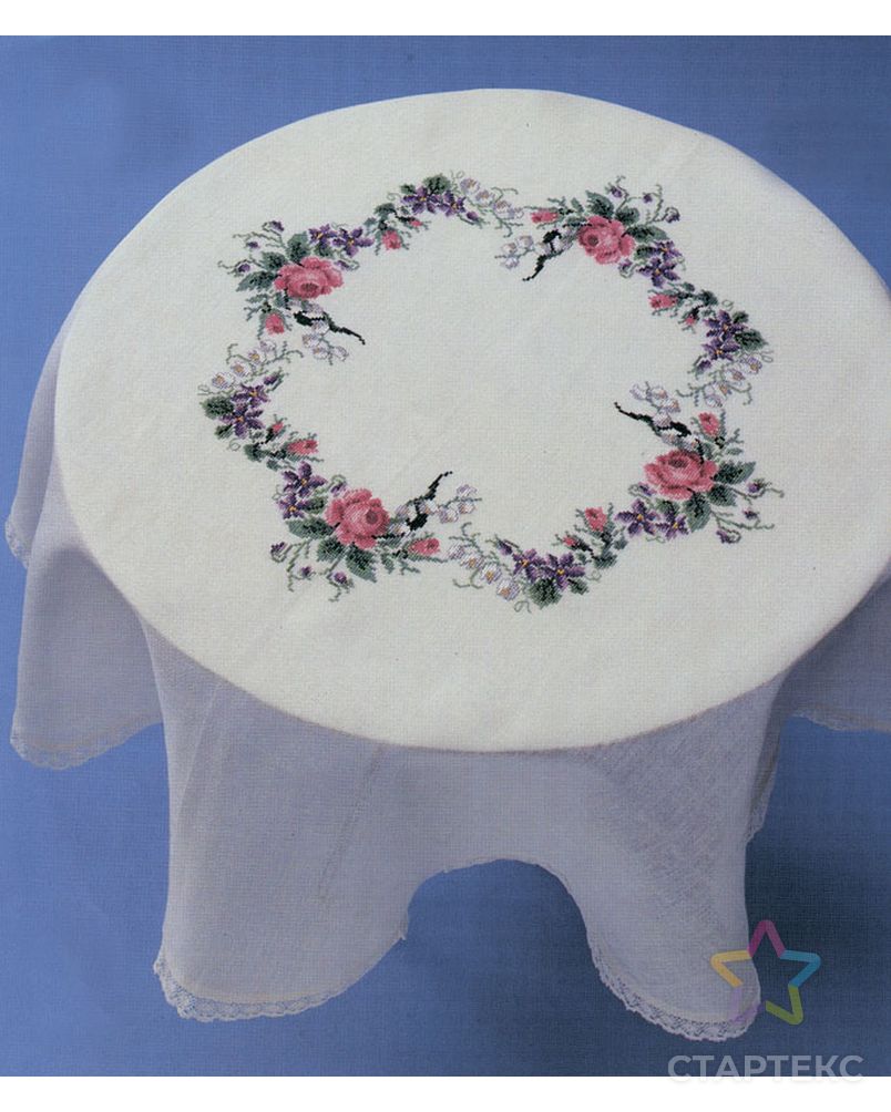 Набор для вышивания скатерти "Розы и фиалки" арт. ГЕЛ-11961-1-ГЕЛ0125237 1