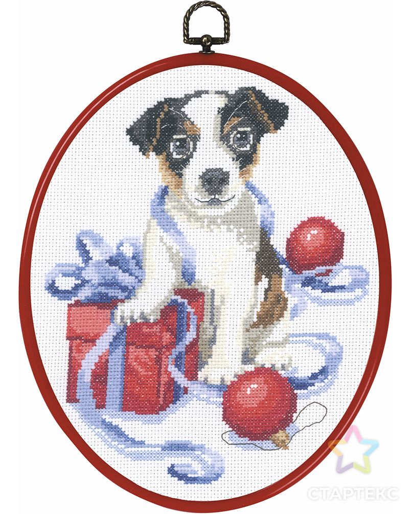 Набор для вышивания "Рождественский щенок" арт. ГЕЛ-13310-1-ГЕЛ0108832 1