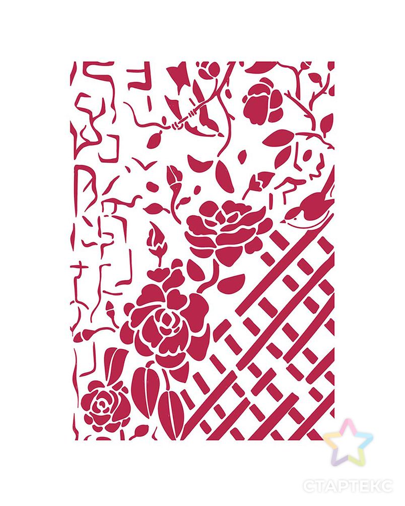 Трафарет "Белые розы" арт. ГЕЛ-13485-1-ГЕЛ0157304 1