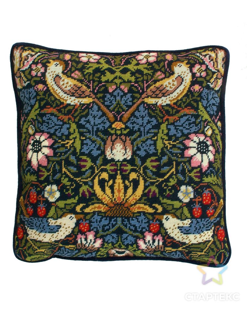 Набор для вышивания подушки "Strawberry Thief" William Morris (Клубника) арт. ГЕЛ-14043-1-ГЕЛ0115110 1