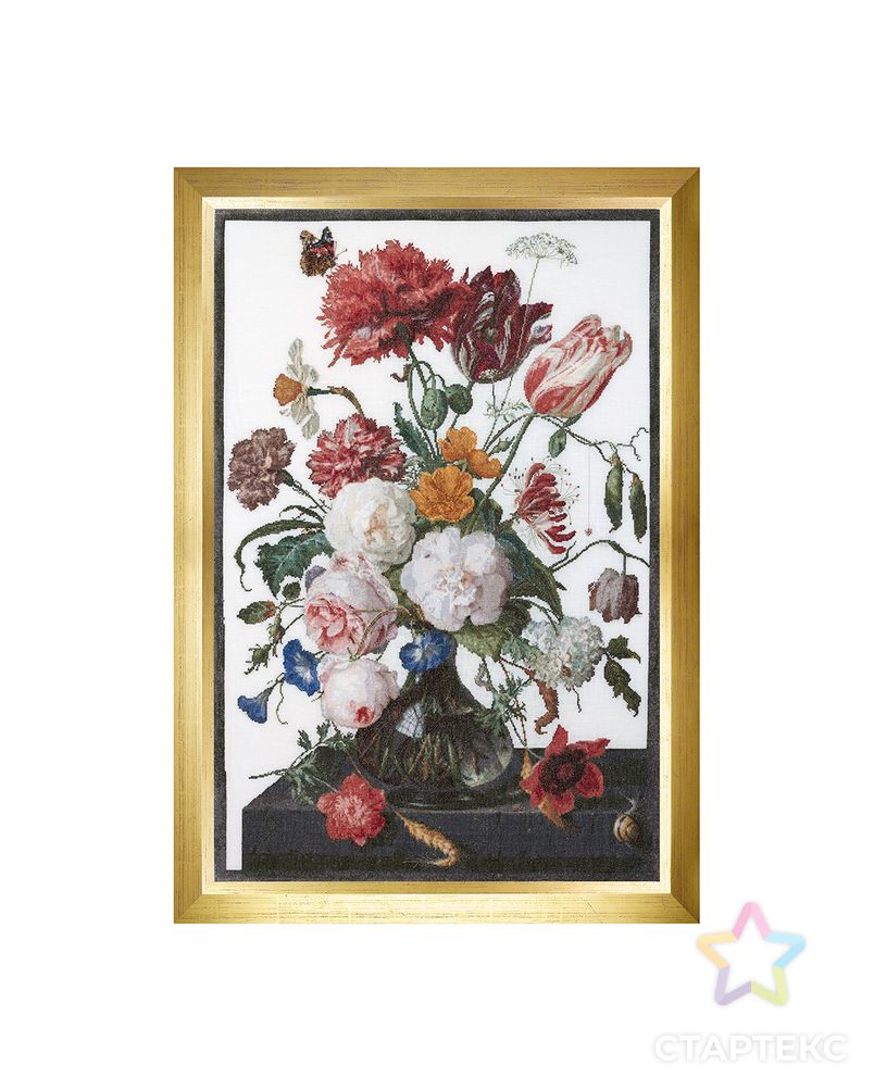 Набор для вышивания "Цветы в стеклянной вазе", канва Aida 18 ct арт. ГЕЛ-15464-1-ГЕЛ0113713 1