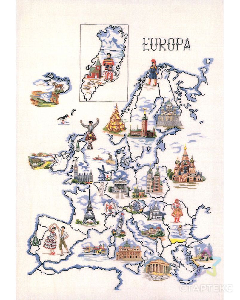 Набор для вышивания "Европа" арт. ГЕЛ-18216-1-ГЕЛ0125174 1