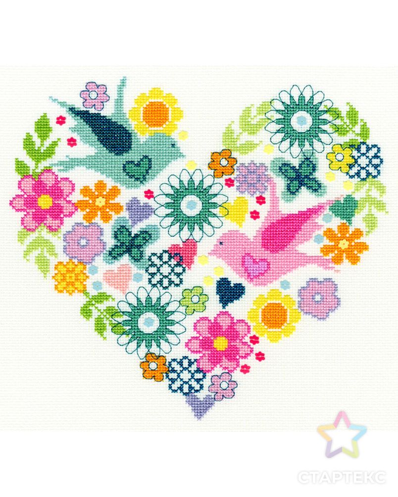 Набор для вышивания "Heart Bouquet" (Цветочное сердце) арт. ГЕЛ-19915-1-ГЕЛ0115125 1