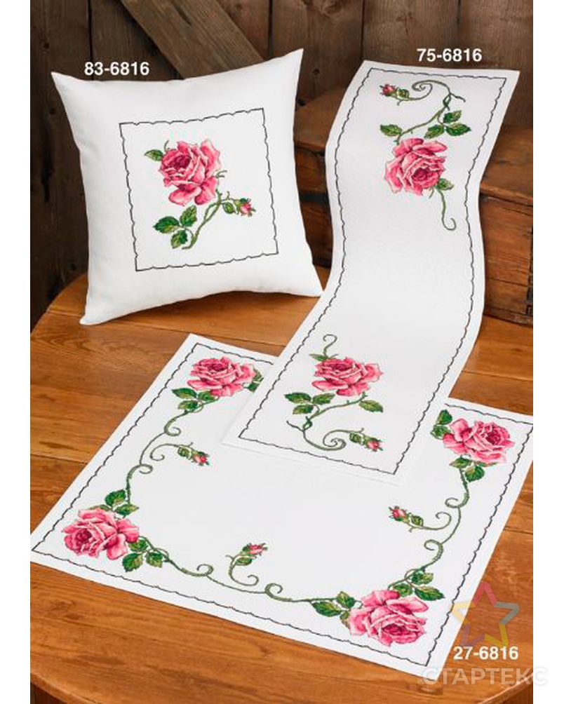 Набор для вышивания подушки "Роза" арт. ГЕЛ-22223-1-ГЕЛ0112050 1