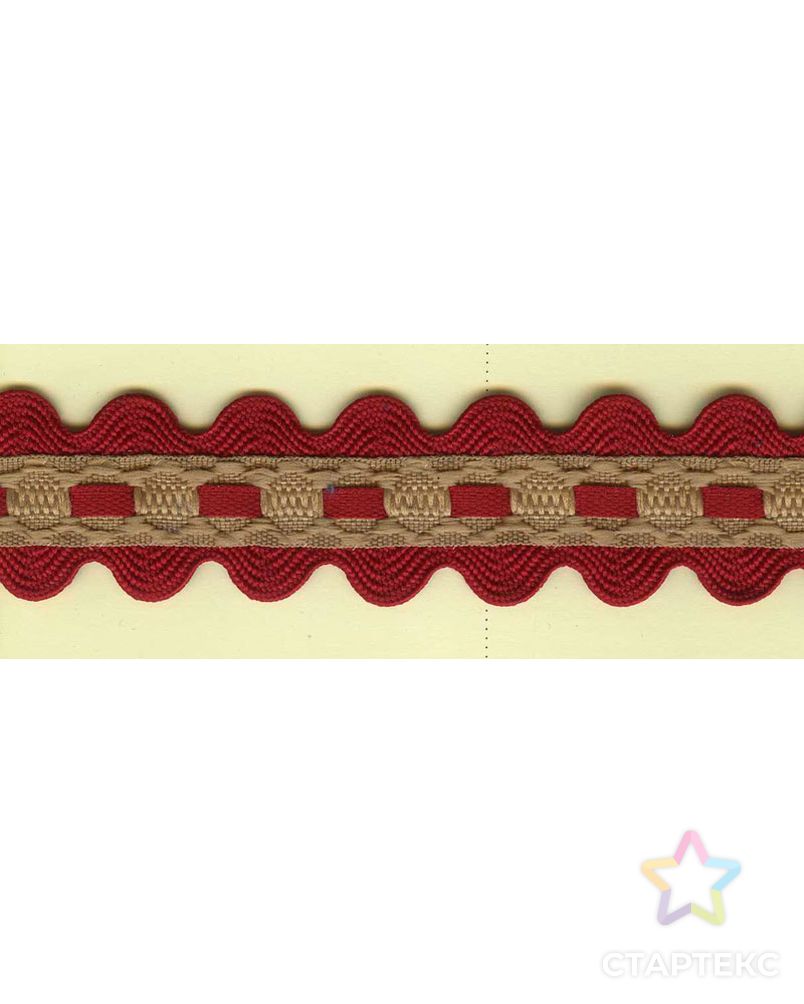 Тесьма декоративная, 20 мм, вьюнок с лентой, бежевая с красным (30м) арт. ГЕЛ-24402-1-ГЕЛ0114029 1