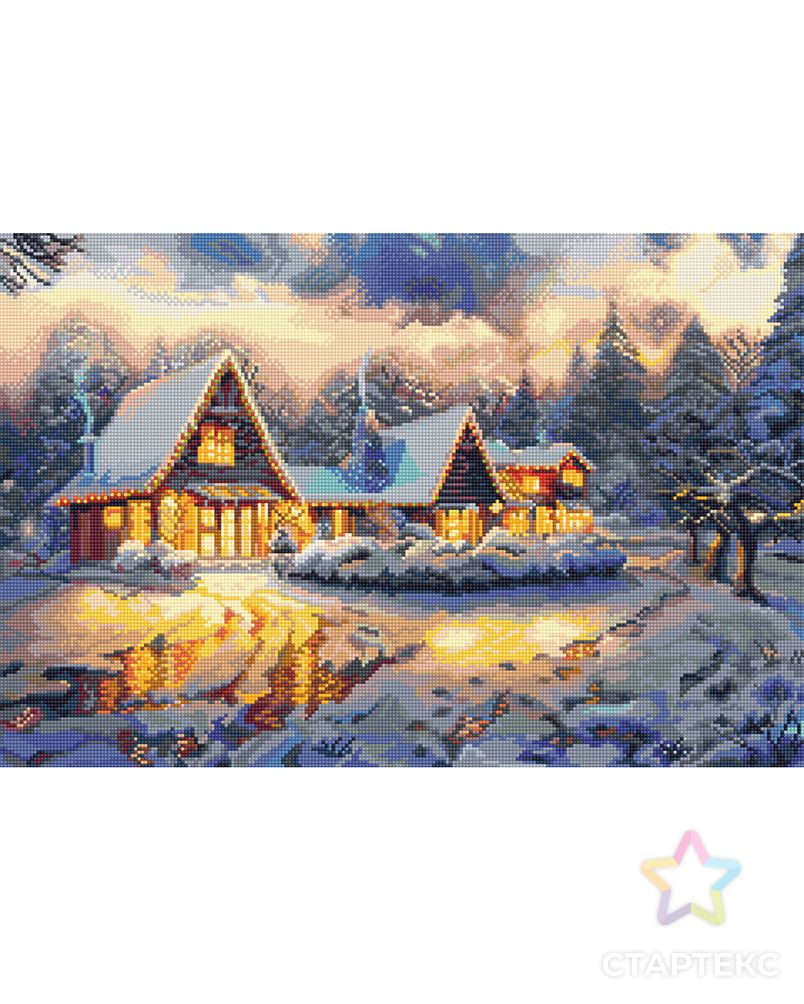Картина стразами "Домик в зимнем лесу" арт. ГЕЛ-24880-1-ГЕЛ0161458 1