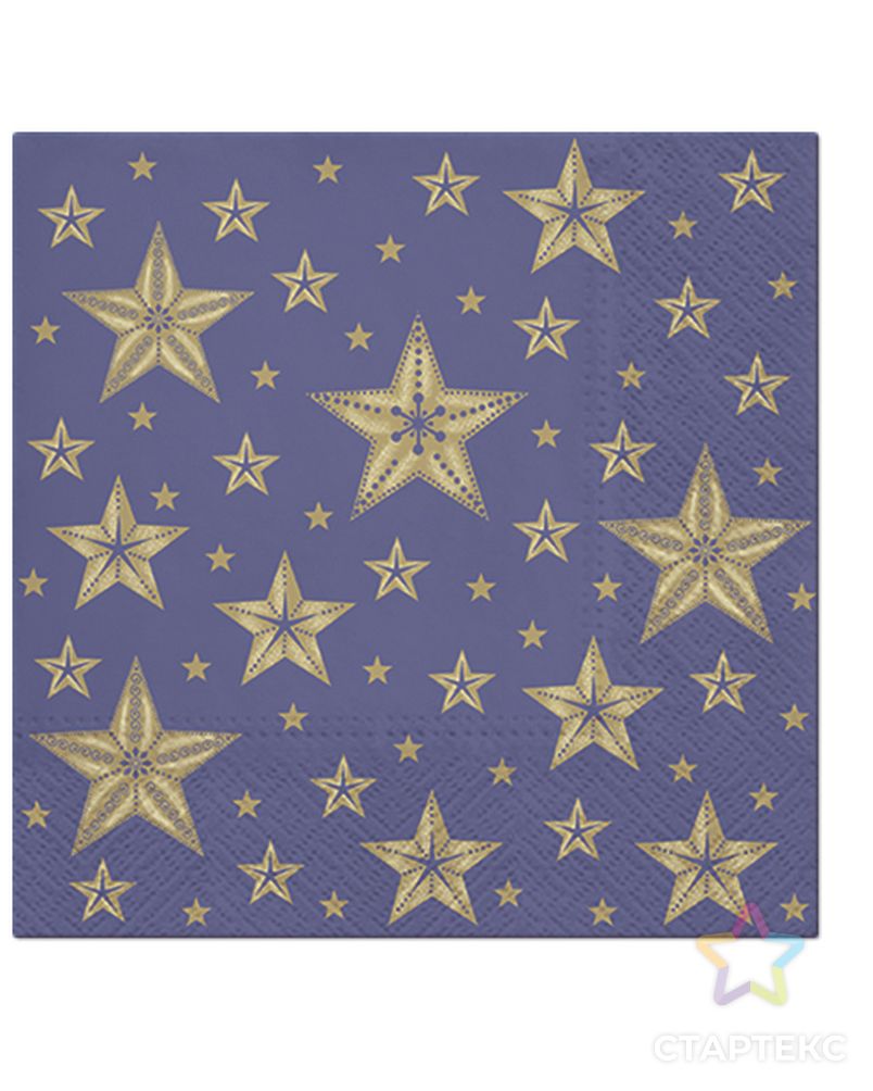 Салфетки трехслойные для декупажа, коллекция "Lunch" PAW Decor Collection "Красивые звезды голубого арт. ГЕЛ-25272-1-ГЕЛ0162824 1