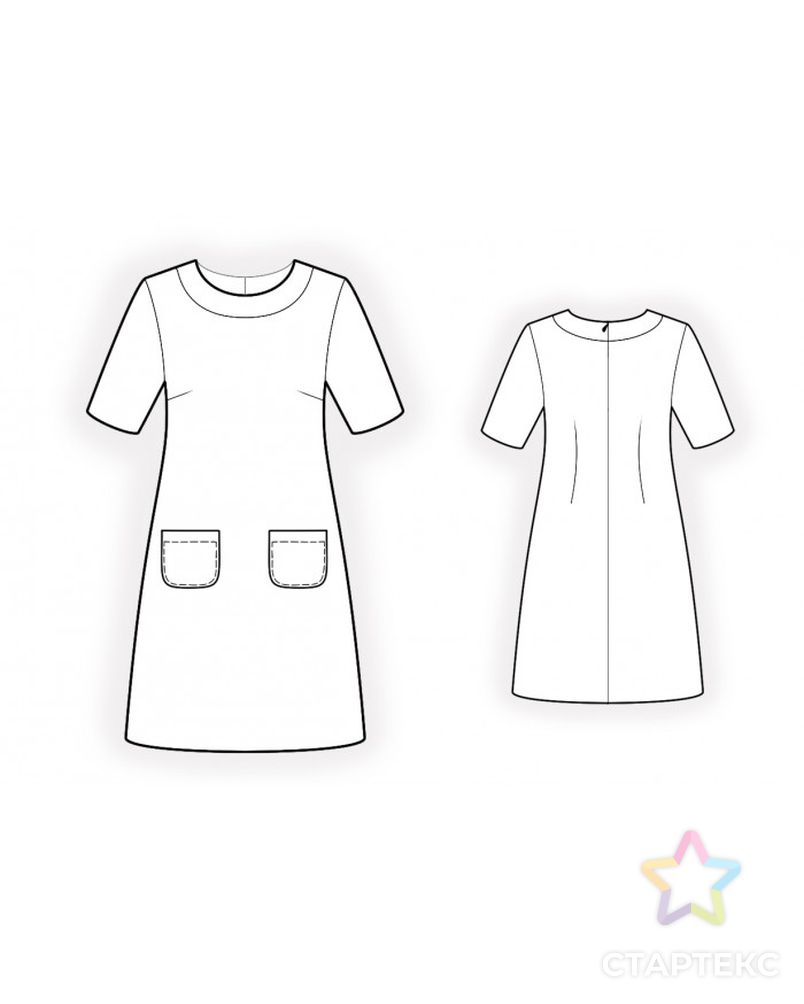 Выкройка: платье с карманами арт. ВКК-3583-1-ЛК0002050 2