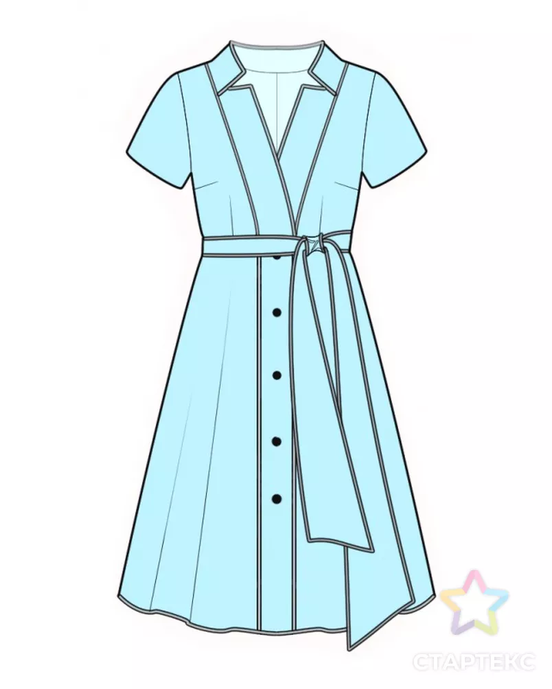 Выкройка: платье-халат арт. ВКК-3883-11-ЛК0002054 - рис. 1