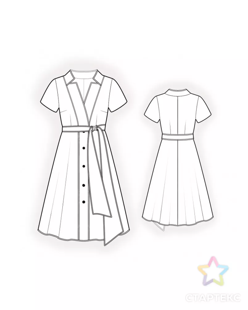 Выкройка: платье-халат арт. ВКК-3883-11-ЛК0002054 - рис. 2