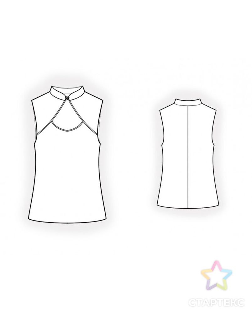 Выкройка: блузка с глубоким вырезом арт. ВКК-3747-1-ЛК0002059 2