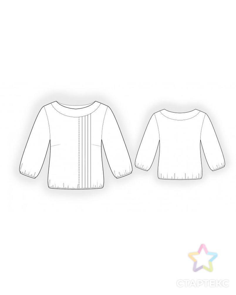 Выкройка: блузка с вертикальными складками арт. ВКК-3248-1-ЛК0002062 2