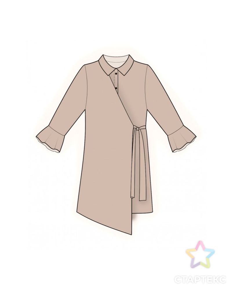 Выкройка: платье-рубашка с отлетной деталью арт. ВКК-3257-1-ЛК0002065 1