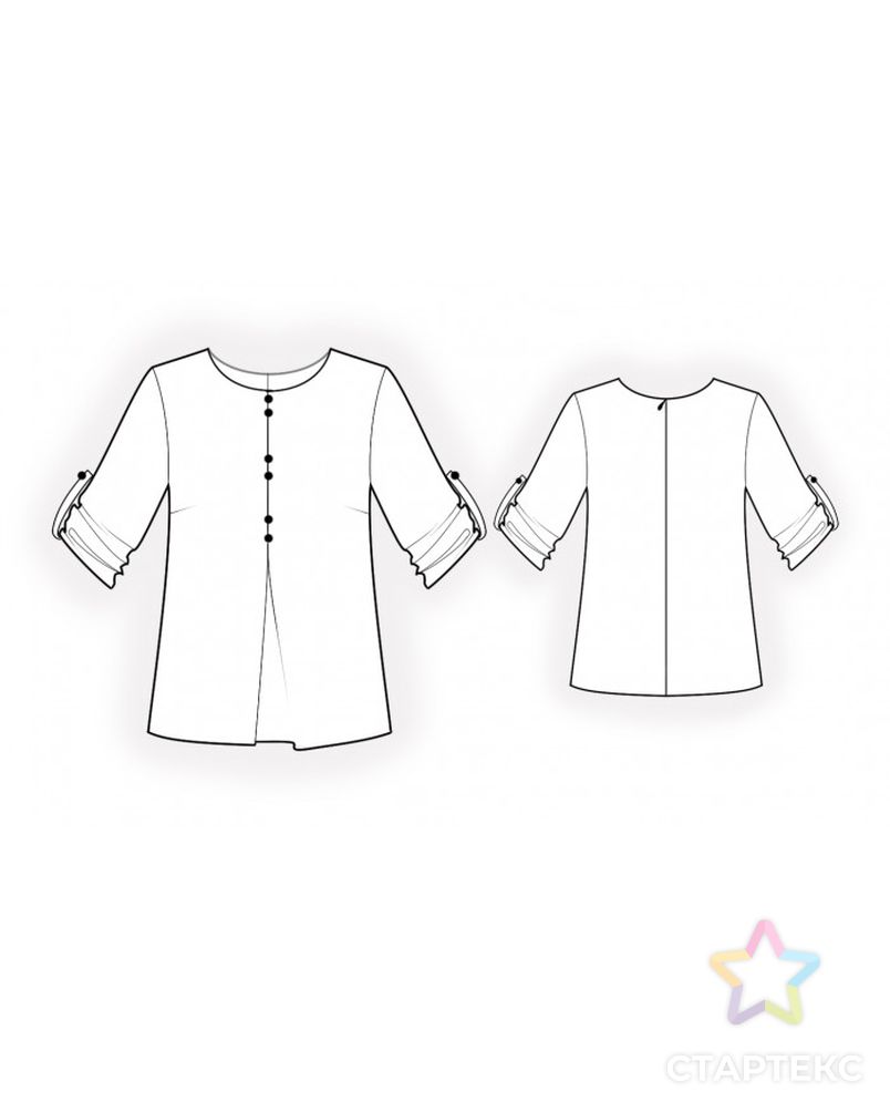 Выкройка: шелковая блузка арт. ВКК-3448-1-ЛК0002067 2