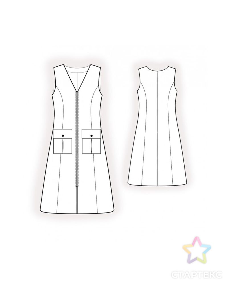 Выкройка: платье-сарафан с накладными карманами арт. ВКК-3234-1-ЛК0002088 2
