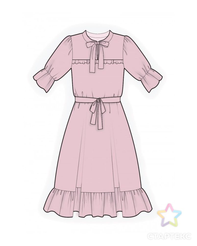 Выкройка: платье с воланами арт. ВКК-3931-1-ЛК0002093 1