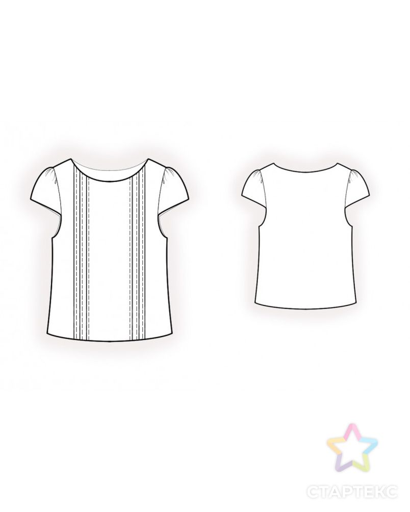 Выкройка: блузка с вертикальными складками арт. ВКК-3387-7-ЛК0002099 2