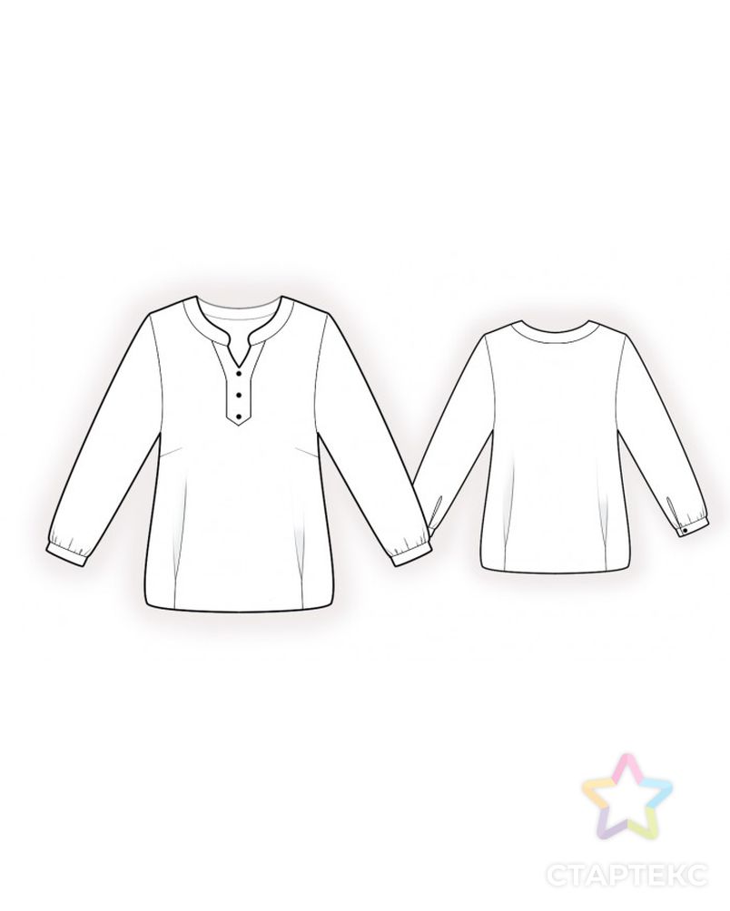Выкройка: шелковая блузка арт. ВКК-3568-1-ЛК0002101 2