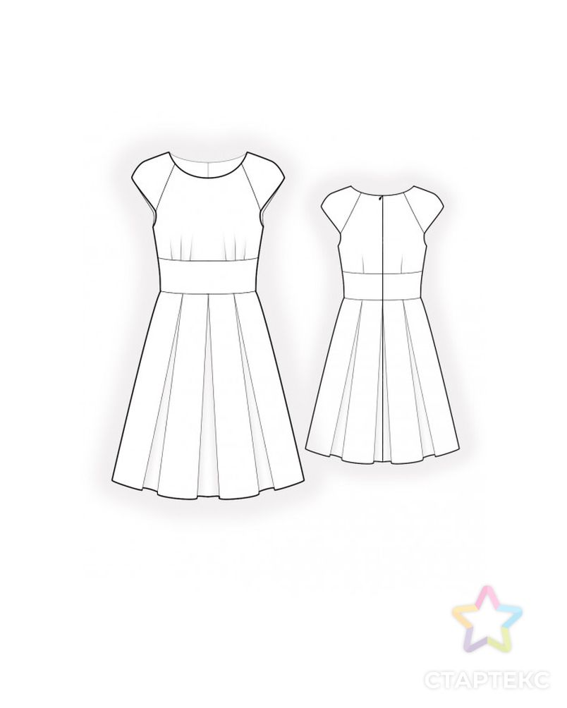 Выкройка: платье с юбкой с встречными складками арт. ВКК-3317-1-ЛК0002118 2