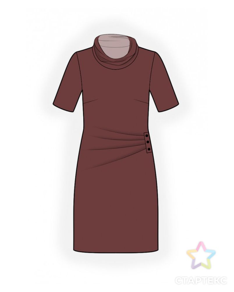 Выкройка: трикотажное платье со складками арт. ВКК-3857-1-ЛК0002123 1