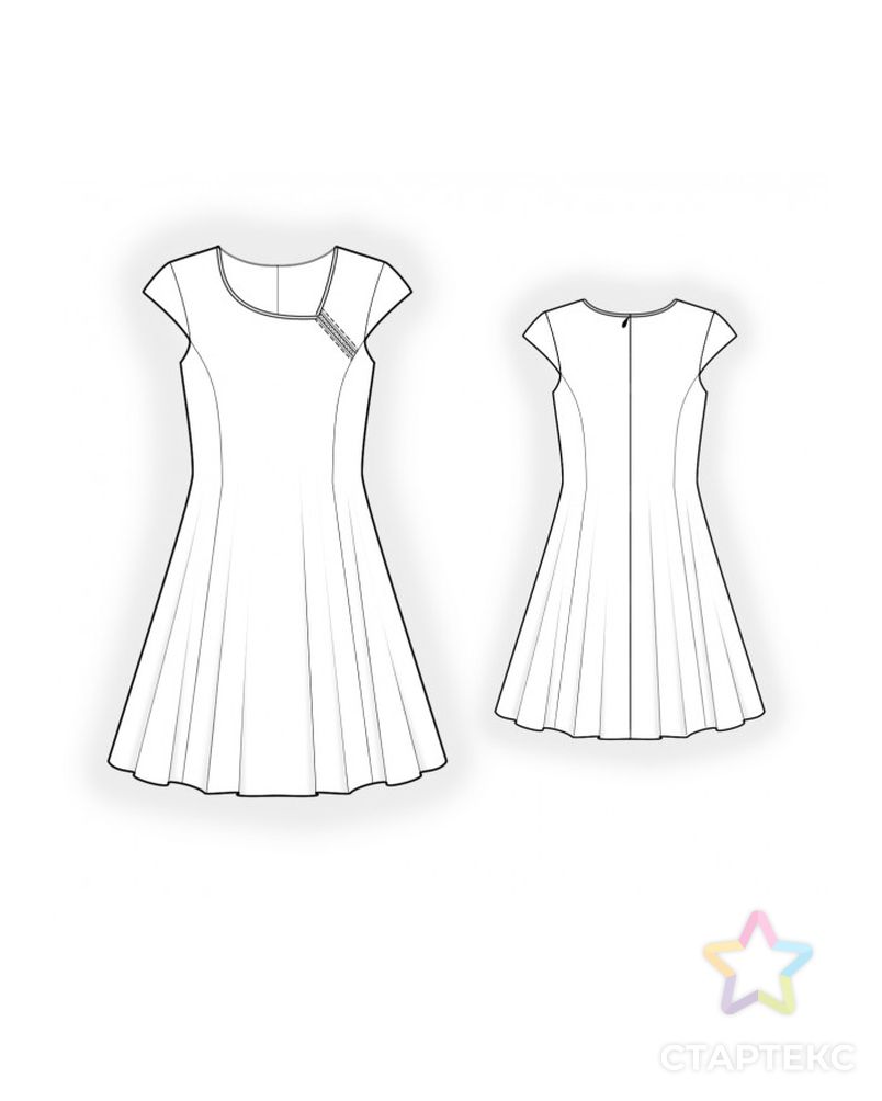 Выкройка: асимметричное платье арт. ВКК-3706-1-ЛК0002125 2