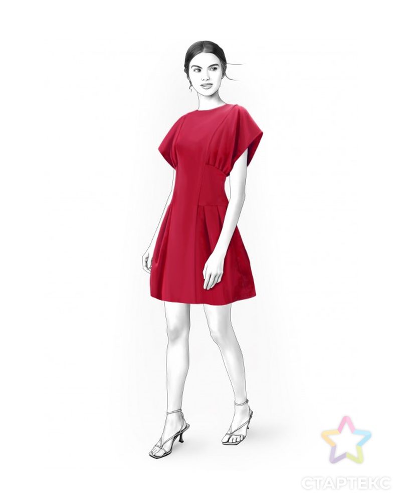 Выкройка: платье с вертикальными рельефами арт. ВКК-3801-1-ЛК0002130 1