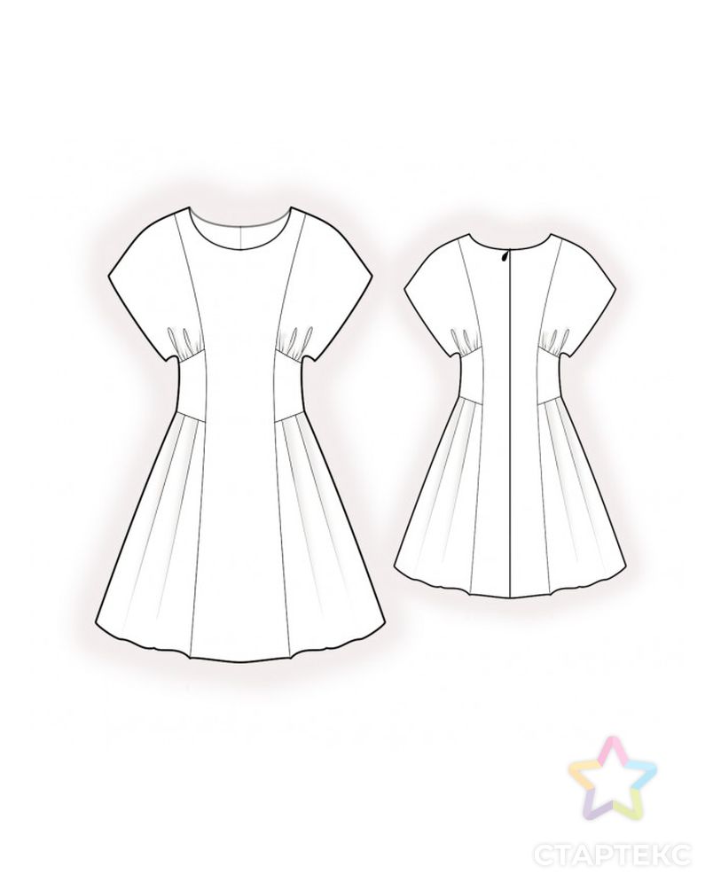 Выкройка: платье с вертикальными рельефами арт. ВКК-3801-1-ЛК0002130 2