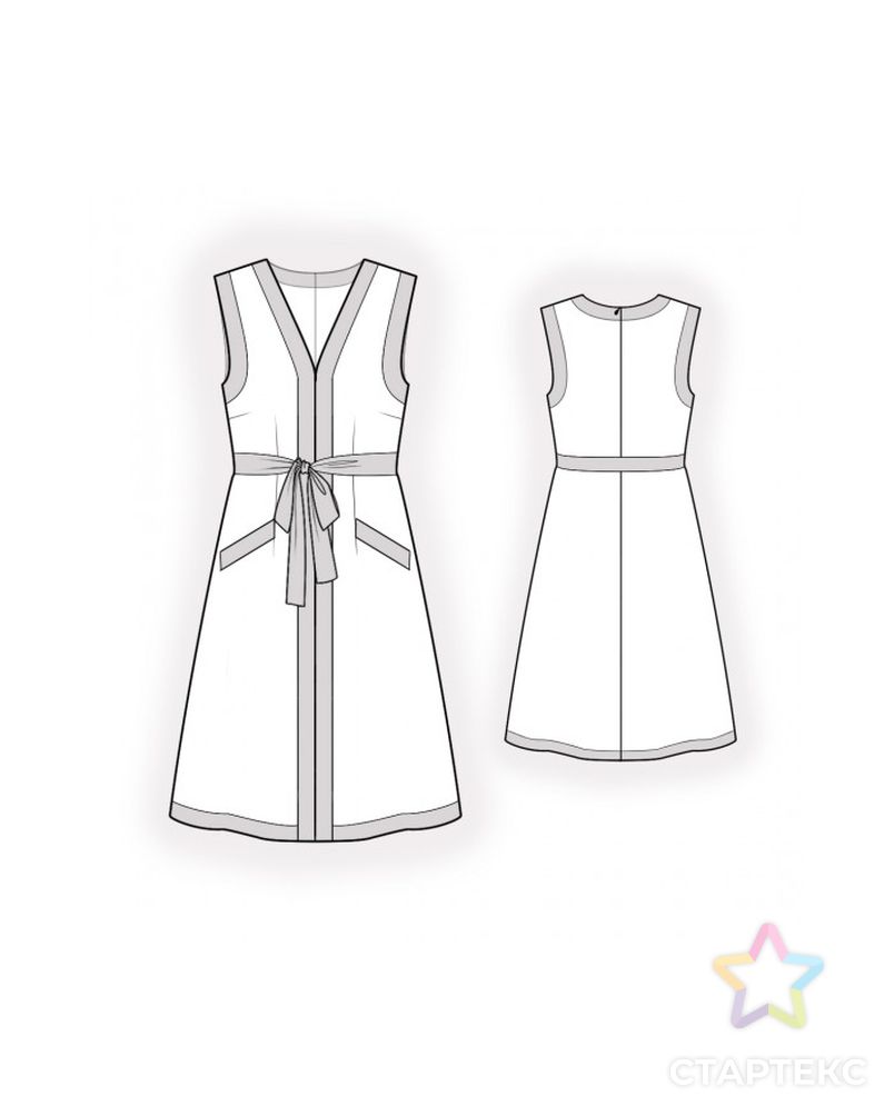 Выкройка: платье с контрастной отделкой арт. ВКК-3722-1-ЛК0002133 2