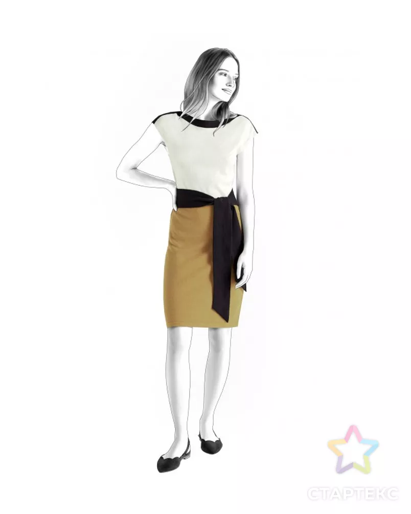 Выкройка: трехцветное платье арт. ВКК-3298-2-ЛК0002135 - рис. 1
