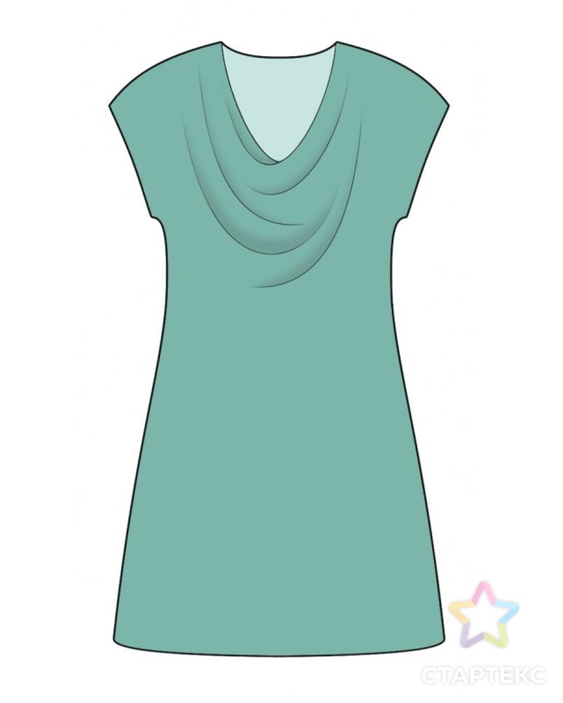 Выкройка: платье с горловиной "качель" арт. ВКК-3627-1-ЛК0002138 1