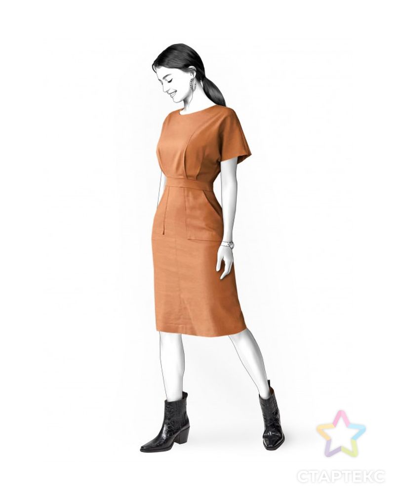 Выкройка: платье с накладными карманами арт. ВКК-3707-1-ЛК0002147 1