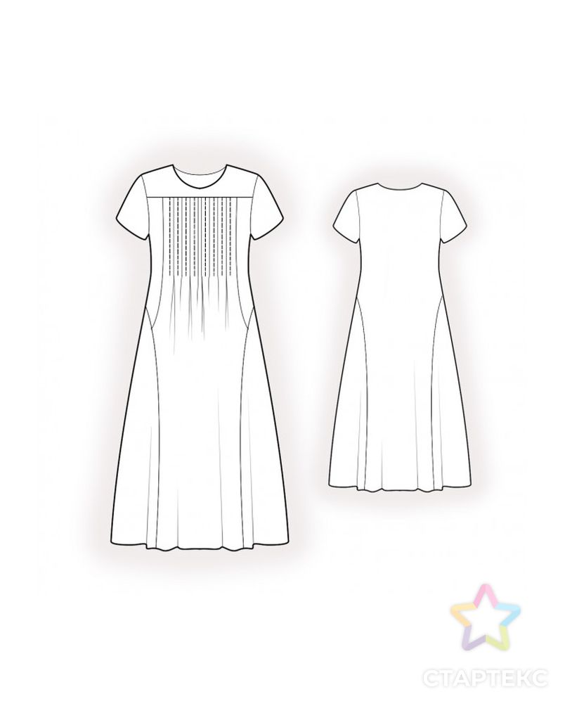 Выкройка: платье с вертикальными складками арт. ВКК-3915-1-ЛК0002160 2