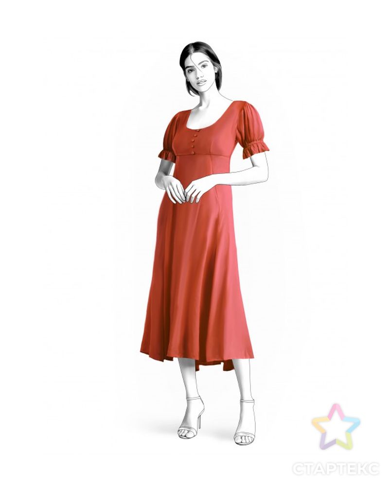 Выкройка: платье с рукавом арт. ВКК-3649-1-ЛК0002164 1