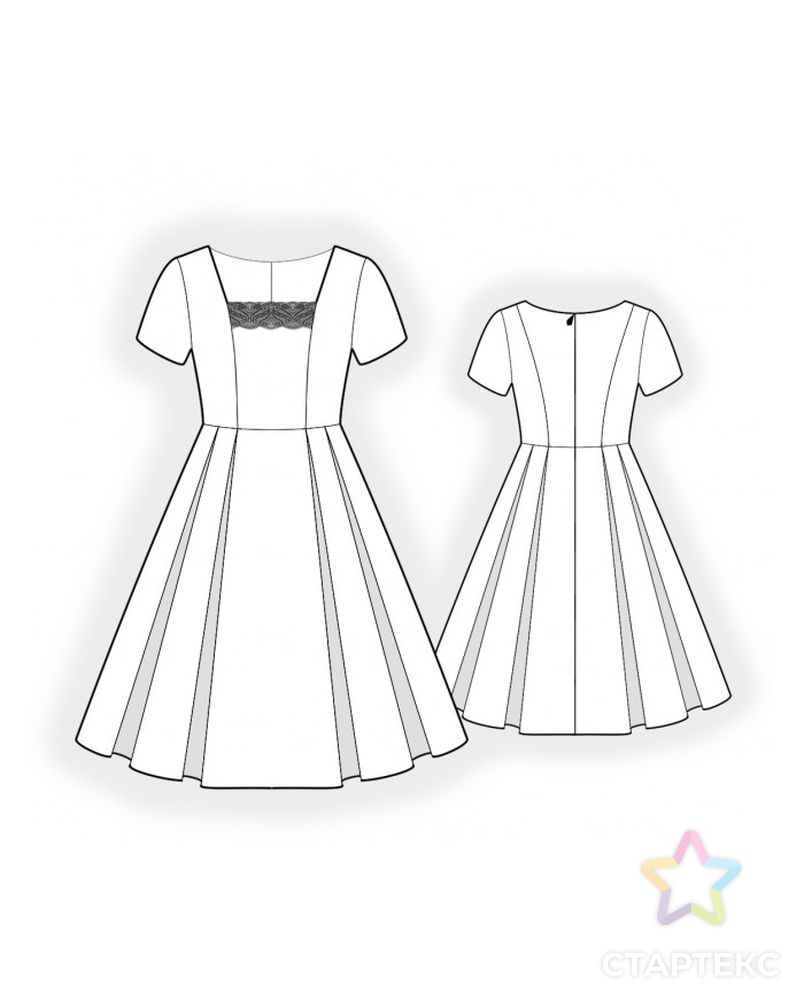 Выкройка: платье с пышной юбкой арт. ВКК-3945-1-ЛК0002171 2