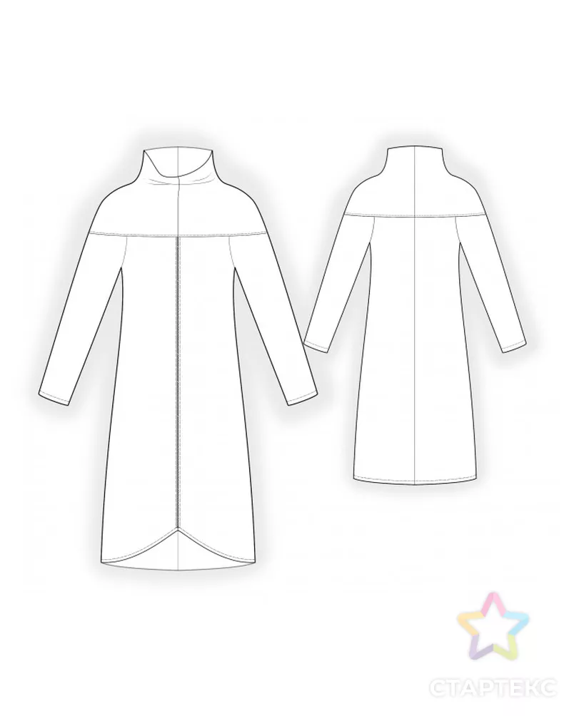Выкройка: платье с имитацией застежки-молнии арт. ВКК-3826-7-ЛК0002176 - рис. 2