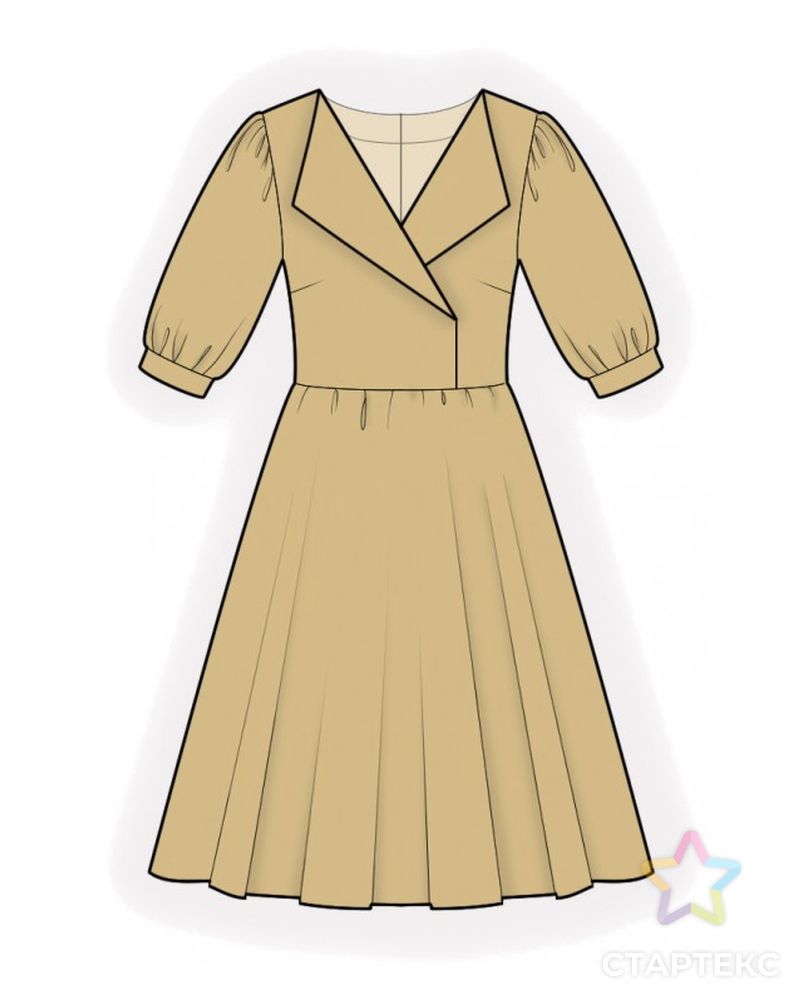 Выкройка: платье с расклешенной юбкой арт. ВКК-3473-1-ЛК0002178 1