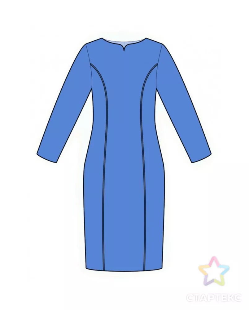 Выкройка: платье с классическими рельефами арт. ВКК-3479-5-ЛК0002185 - рис. 1
