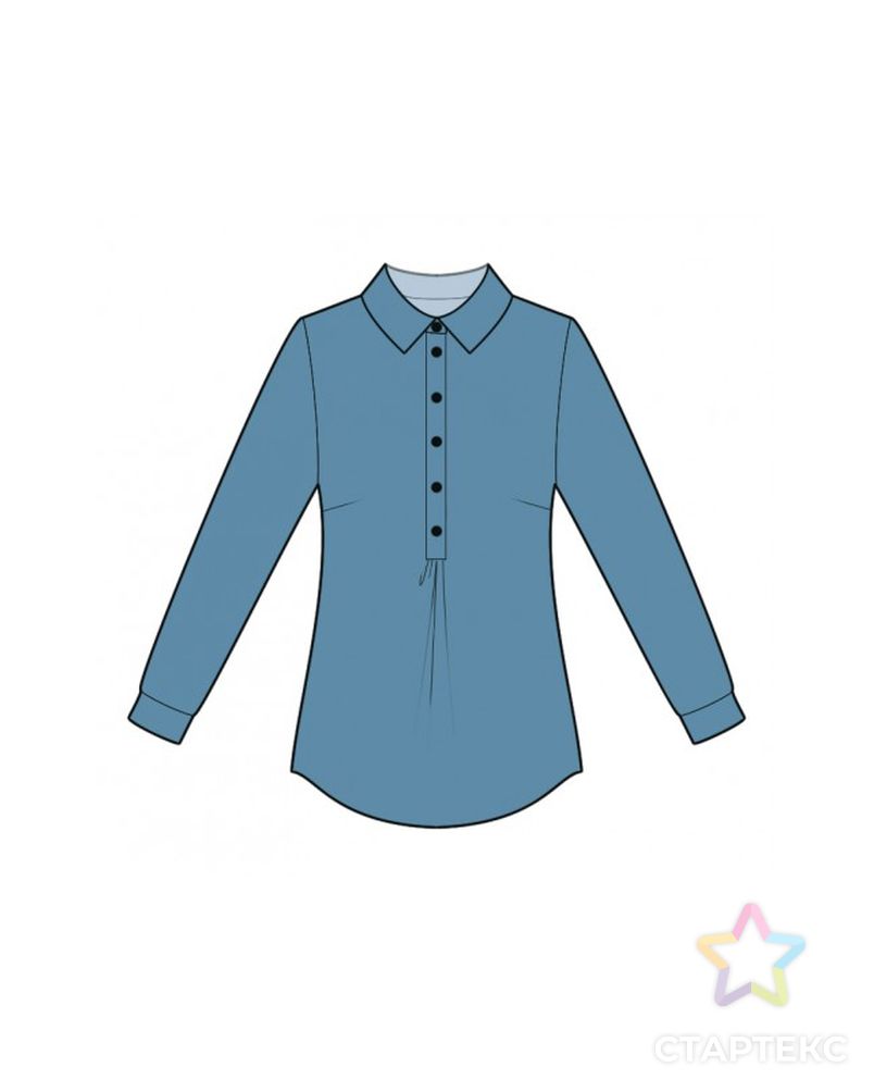Выкройка: блузка с планкой арт. ВКК-3683-1-ЛК0002186 1