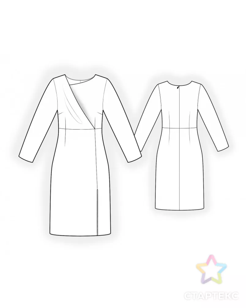 Выкройка: платье с отлетной деталью арт. ВКК-3688-3-ЛК0002207 - рис. 2