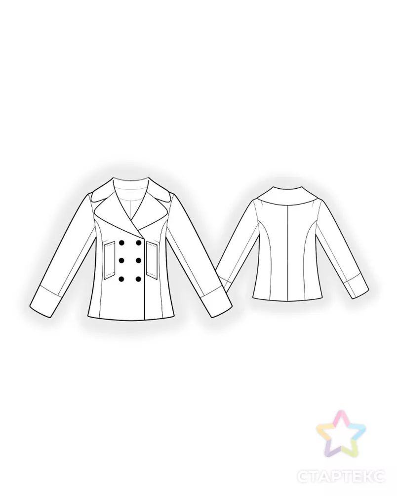 Выкройка: куртка-бушлат арт. ВКК-3908-6-ЛК0002224 - рис. 2