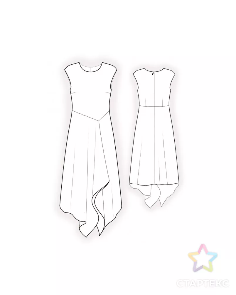 Выкройка: платье с декоративной юбкой арт. ВКК-3384-2-ЛК0002234 - рис. 2